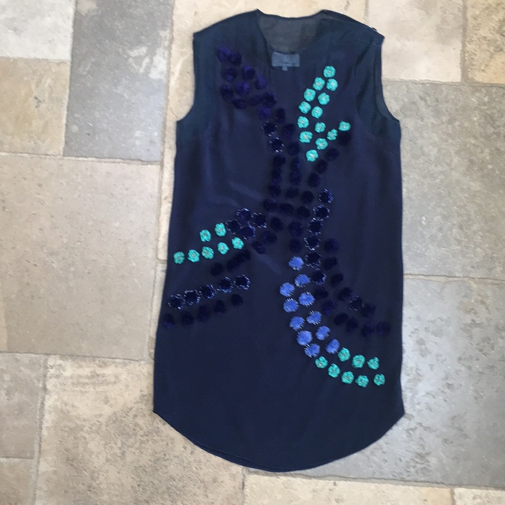 Philip Lim Navy Blue Sleeveless Dress.